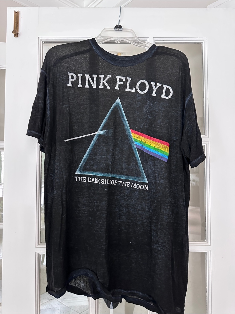 Pink Floyd Black & Heather Gray Logo Inside-Back Print Tee